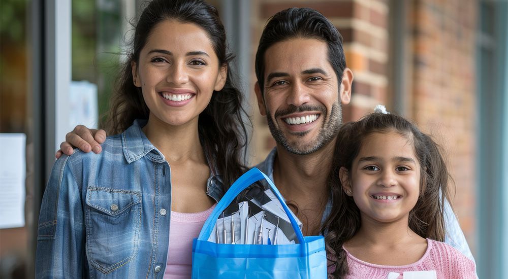 A picture of a Woman and Man and their daughter smiling and representing paternity rights in virginia